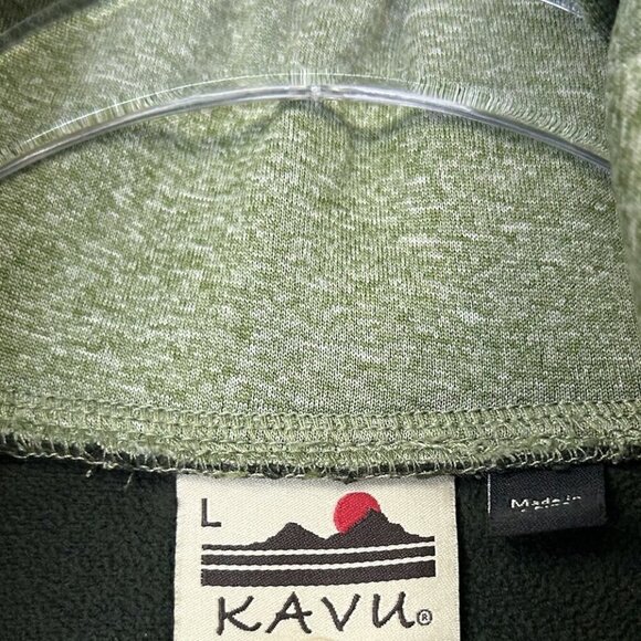 Kavu Fleece Pullover Top Women’s Size Large Green Mock Neck - Picture 4 of 8